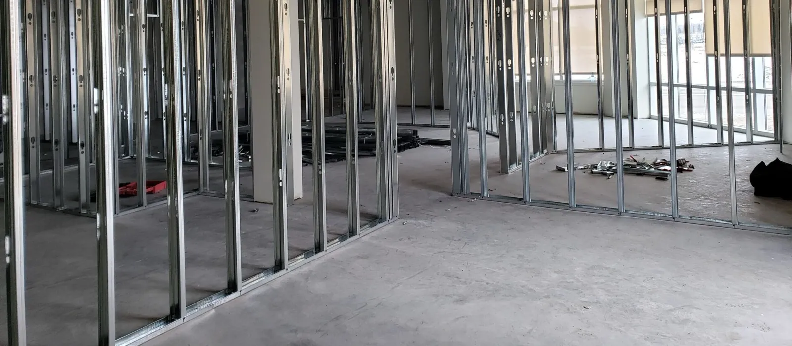 Demising wall construction in Edmonton